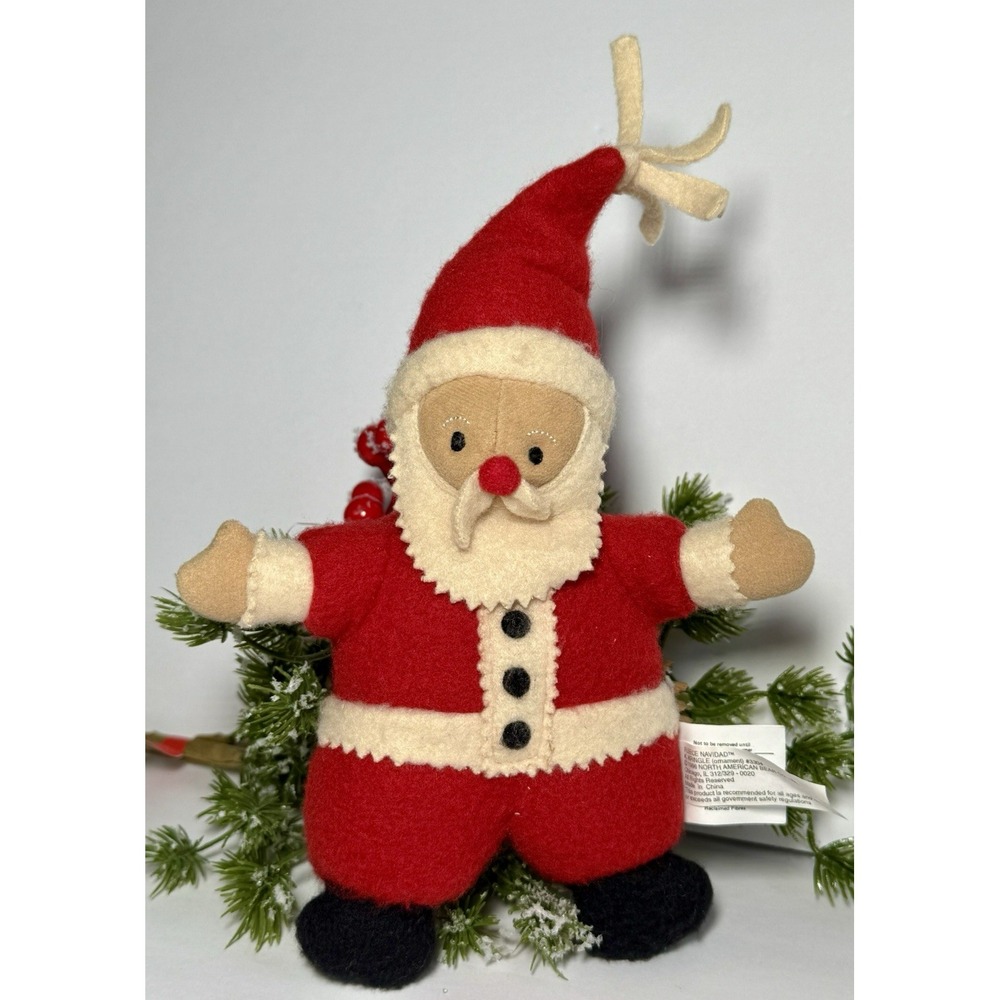 VINTAGE 1996 North American Bear Co Fleece Navidad K. Kringle Santa Ornament/Plu